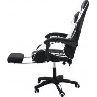 Вибромассажное кресло Calviano 1584 экокожа черно-белый купить в Минске