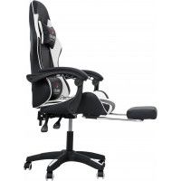 Вибромассажное кресло Calviano 1584 экокожа черно-белый купить в Минске