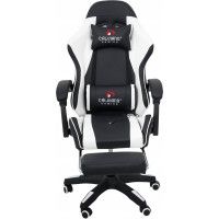 Вибромассажное кресло Calviano 1584 экокожа черно-белый купить в Минске