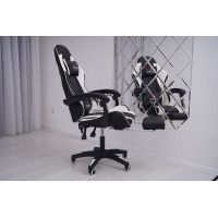 Вибромассажное кресло Calviano 1584 экокожа черно-белый купить в Минске