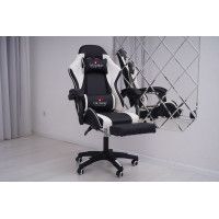 Вибромассажное кресло Calviano 1584 экокожа черно-белый купить в Минске