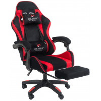 Вибромассажное кресло Calviano 1584 черно-красный велюр