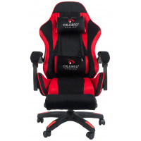 Вибромассажное кресло Calviano 1584 черно-красный велюр купить в Минске