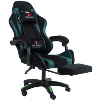 Вибромассажное кресло Calviano 1584 черно-зеленый велюр