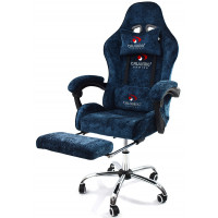 Вибромассажное кресло Calviano Amarone Blue plush ткань синий купить в Минске