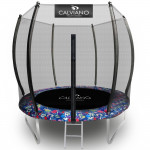 Батут с защитной сеткой Calviano 252 см - 8ft OUTSIDE master smile (смайлы)
