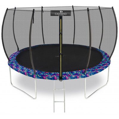 Батут с защитной сеткой Calviano 374 см - 12ft OUTSIDE master smile (смайлы) купить в Минске