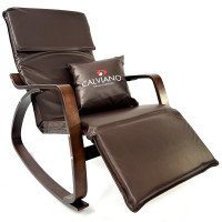 Кресло-качалка Calviano Comfort 1 экокожа коричневое