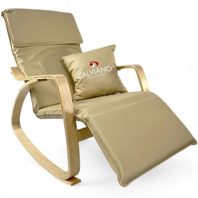 Кресло-качалка Calviano Comfort 1 экокожа светло-бежевое