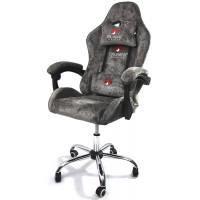 Вибромассажное кресло Calviano Nero dark grey plush ткань темно-серый купить в Минске