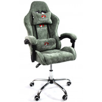Вибромассажное кресло Calviano Nero dark grey plush ткань зеленый