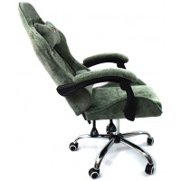 Вибромассажное кресло Calviano Nero dark grey plush ткань зеленый купить в Минске