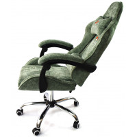 Вибромассажное кресло Calviano Nero dark grey plush ткань зеленый купить в Минске