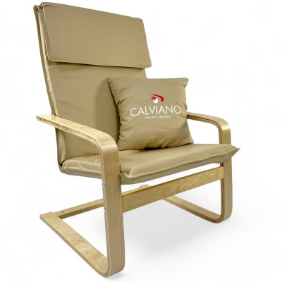 Кресло-качалка Calviano Soft 1 экокожа светло-бежевое купить в Минске