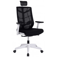Кресло CHAIR MEISTER NATURE II SLIDER (с подголовником) черный/каркас белый