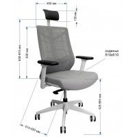 Кресло CHAIR MEISTER NATURE II SLIDER (с подголовником) черный/каркас белый купить в Минске