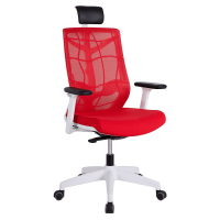 Кресло CHAIR MEISTER NATURE II SLIDER (с подголовником) красный/каркас белый
