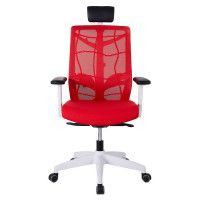 Кресло CHAIR MEISTER NATURE II SLIDER (с подголовником) красный/каркас белый купить в Минске