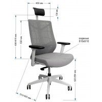 Кресло CHAIR MEISTER Nature II Black Slider (с подголовником) серый/каркас черный купить в Минске Кресло CHAIR MEISTER Nature II Black Slider (с подголовником) серый/каркас черный купить в Минске