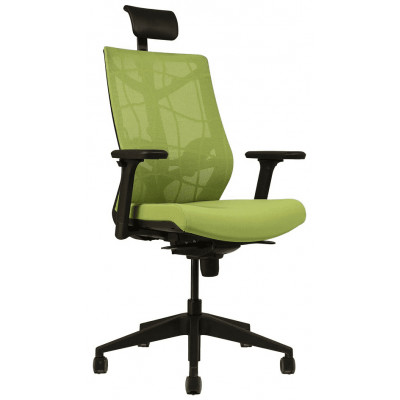Кресло CHAIR MEISTER Nature II Black Slider (с подголовником) зеленый/каркас черный купить в Минске