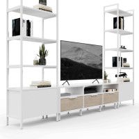 Стенка Crafto Лофт Агата Бонд 07 белый матовый/каштан купить в Минске