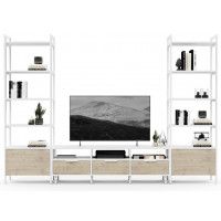 Стенка Crafto Лофт Агата Бонд 08 каштан/белый матовый купить в Минске