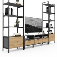 Стенка Crafto Лофт Агата Бонд 09 золотистый дуб/графит купить в Минске