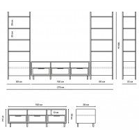 Стенка Crafto Лофт Агата Бонд 09 золотистый дуб/графит купить в Минске