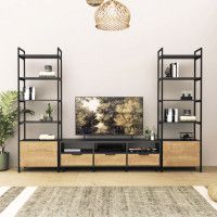 Стенка Crafto Лофт Агата Бонд 09 золотистый дуб/графит купить в Минске