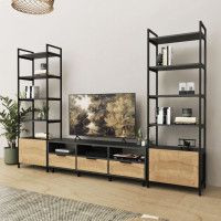 Стенка Crafto Лофт Агата Бонд 09 золотистый дуб/графит купить в Минске