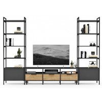 Стенка Crafto Лофт Агата Бонд 10 золотистый дуб/графит купить в Минске Стенка Crafto Лофт Агата Бонд 10 золотистый дуб/графит купить в Минске