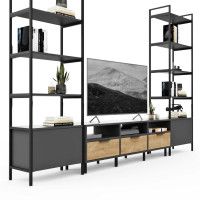 Стенка Crafto Лофт Агата Бонд 10 золотистый дуб/графит купить в Минске Стенка Crafto Лофт Агата Бонд 10 золотистый дуб/графит купить в Минске