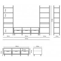 Стенка Crafto Лофт Агата Симпл 01 белый матовый купить в Минске