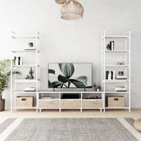 Стенка Crafto Лофт Агата Симпл 03 белый матовый/каштан купить в Минске