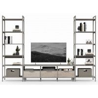 Стенка Crafto Лофт Агата Симпл 04 латте/каштан купить в Минске