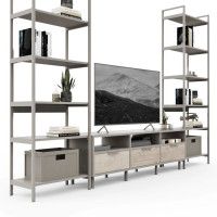 Стенка Crafto Лофт Агата Симпл 04 латте/каштан купить в Минске