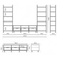 Стенка Crafto Лофт Агата Симпл 04 латте/каштан купить в Минске