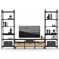 Стенка Crafto Лофт Агата Симпл 05 графит/черный металл купить в Минске