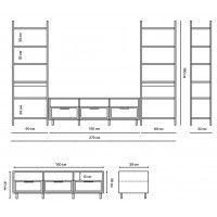 Стенка Crafto Лофт Агата Симпл 05 графит/черный металл купить в Минске