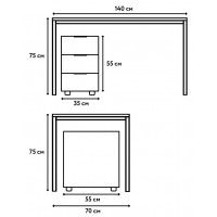Письменный стол Crafto Фауст Лофт 02 белый матовый/черный металл купить в Минске