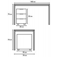 Письменный стол Crafto Фауст Лофт 03 белый металл/золотистый дуб купить в Минске
