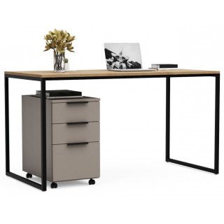 Письменный стол Crafto Фауст Лофт 04 латте/золотистый дуб