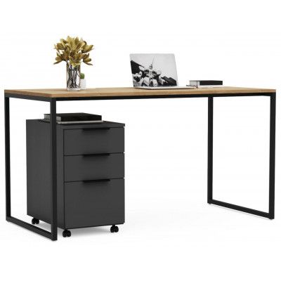 Письменный стол Crafto Фауст Лофт 05 графит/золотистый дуб купить в Минске