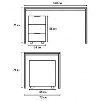 Письменный стол Crafto Фауст Лофт 06 графит/латте металл купить в Минске