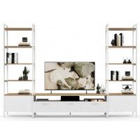 Стенка Crafto Лофт Фрида Бонд 07 белый матовый/дуб золотистый купить в Минске