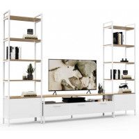 Стенка Crafto Лофт Фрида Бонд 07 белый матовый/дуб золотистый