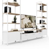 Стенка Crafto Лофт Фрида Бонд 07 белый матовый/дуб золотистый купить в Минске