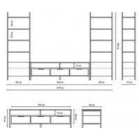 Стенка Crafto Лофт Фрида Бонд 07 белый матовый/дуб золотистый купить в Минске