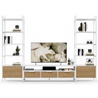 Стенка Crafto Лофт Фрида Бонд 08 дуб золотистый/белый матовый купить в Минске Стенка Crafto Лофт Фрида Бонд 08 дуб золотистый/белый матовый купить в Минске