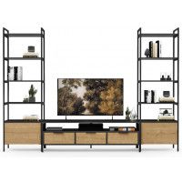 Стенка Crafto Лофт Фрида Бонд 09 дуб золотистый/графит купить в Минске